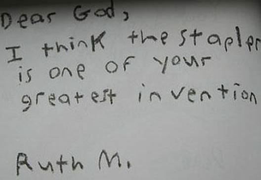 Children's notes to God written on a Blackboard